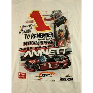 NASCAR JR Motorsports Michael Annett #1 Daytona 2019 T Shirt XL White